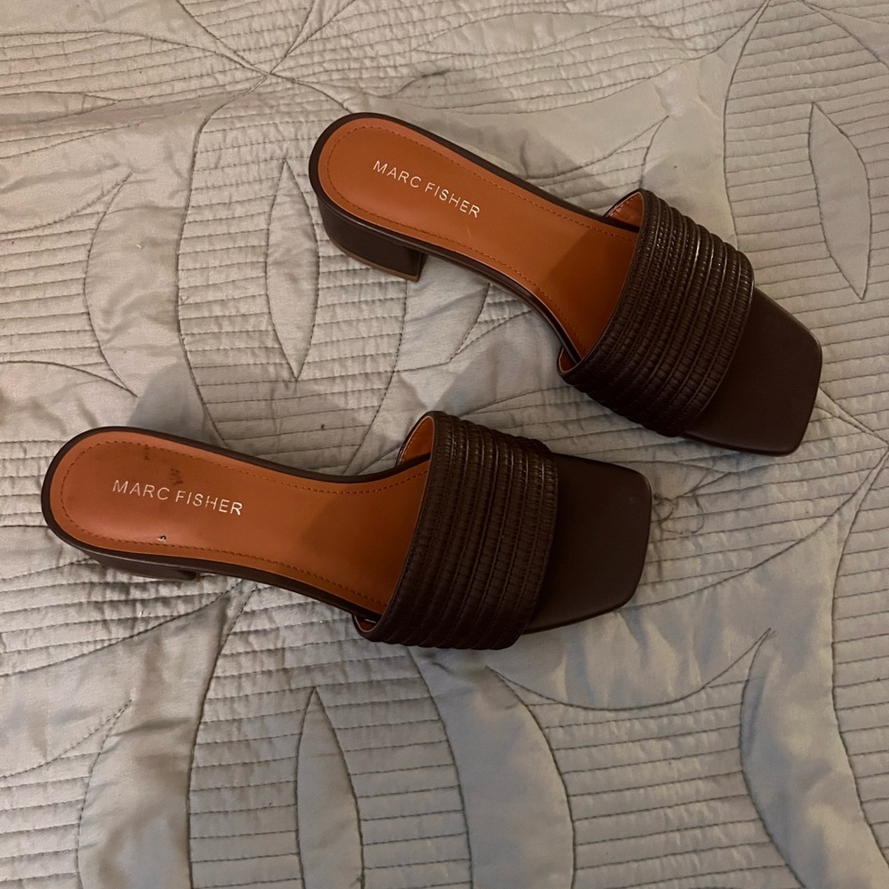 Marc Fisher Dark Brown Mules